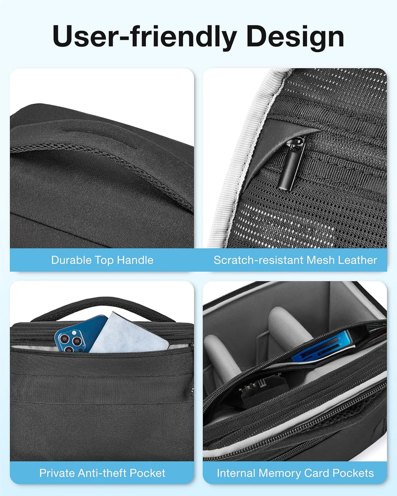 bagsmart SLR DSLR Kameratasche Wasserdicht Fototasche für Spiegelreflexkamera mit Regenhülle, Kleine