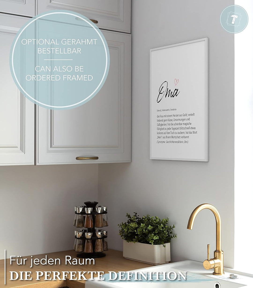 Papierschmiede® Herz Definition: Oma, DIN A1 (ca. 59x84 cm), Poster für Wohnzimmer, Schlafzimmer, Wa