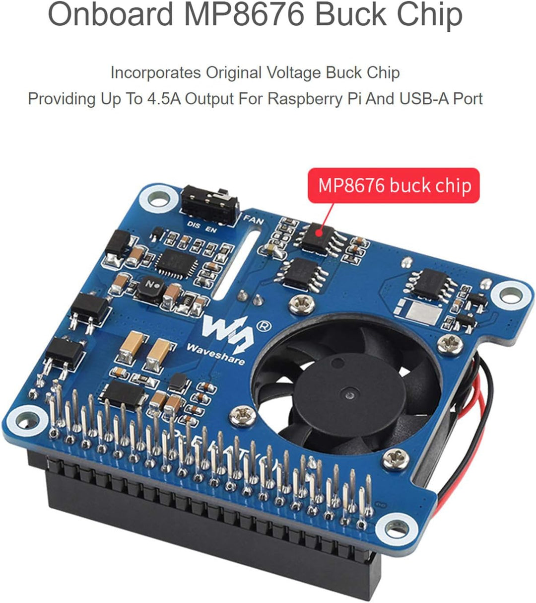 Waveshare Power Over Ethernet PoE HAT für Raspberry Pi 4 B /3B+, IEEE 802.3af/at PoE Netzwerk Standa