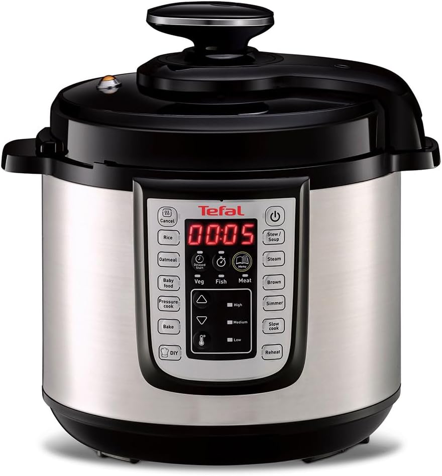 Tefal CY505E30 Fast & Delicious Multicooker Elektrischer Schnellkochtopf, 1.200 W, 25 automatische P