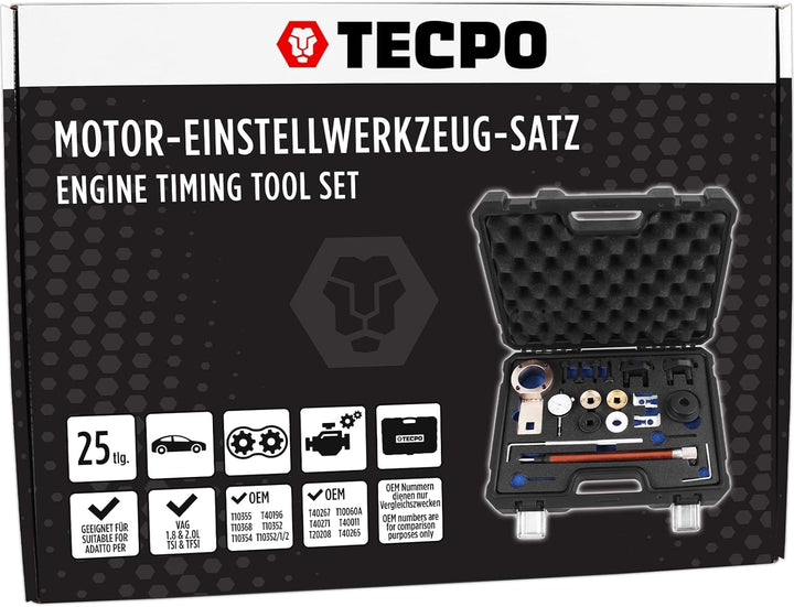 TECPO 300151 Motor Einstellwerkzeug Satz Steuerkette Wechsel passend für VAG AUDI VW 1.8 2.0 TFSI FS