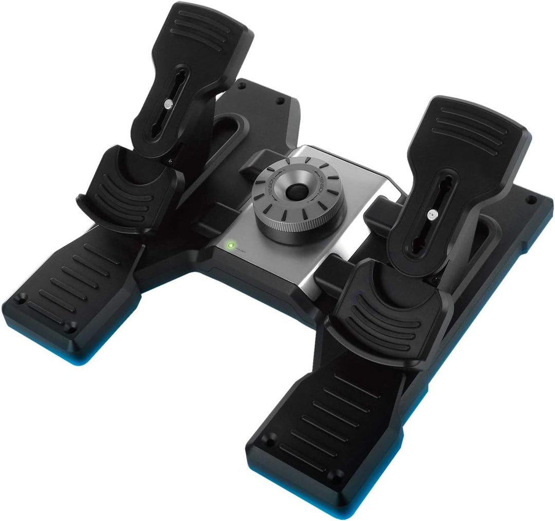 Logitech G Saitek Pro Flight Rudder Pedals, Pedale mit Zehenbremse zur Rudersteuerung für Flug Simul