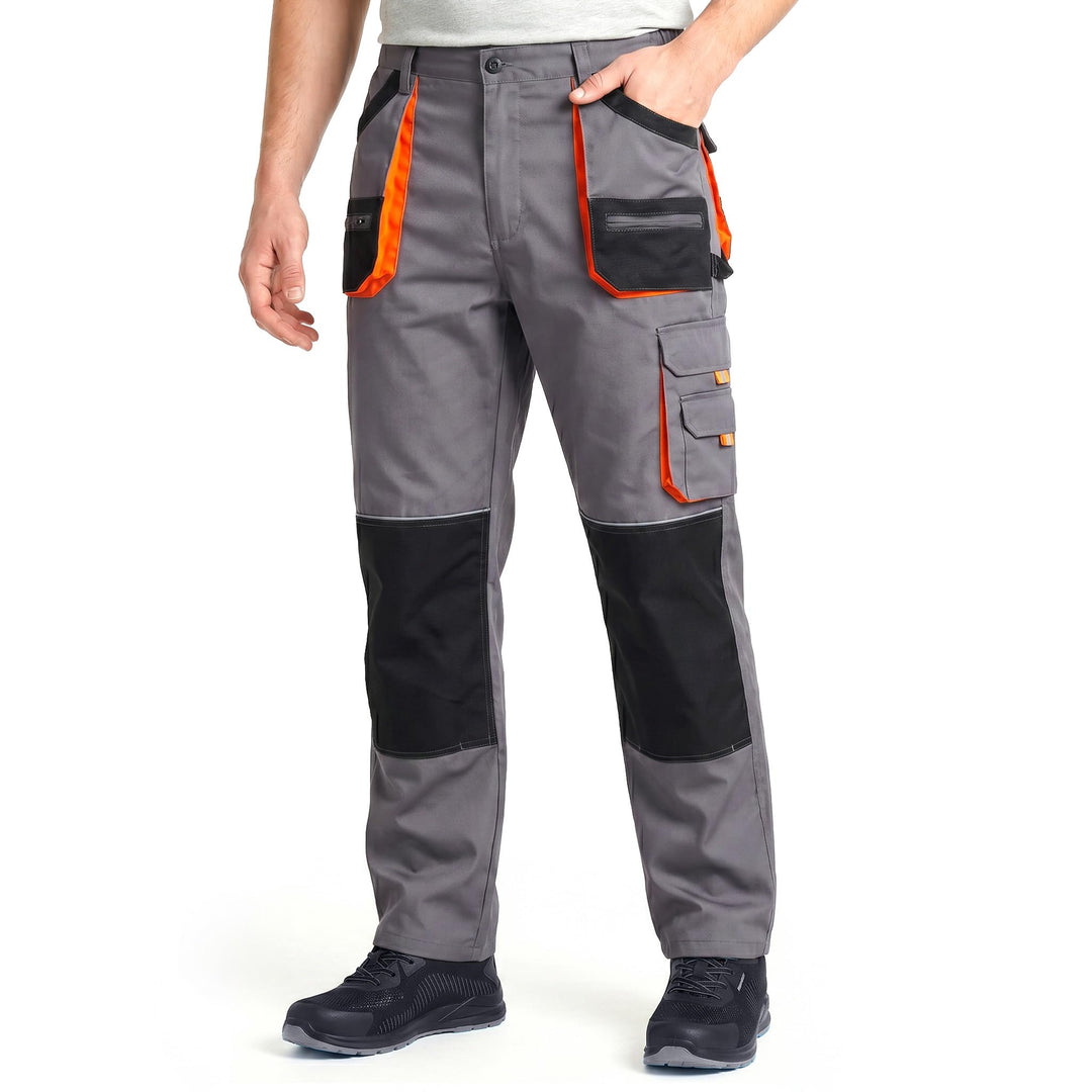 EM Arbeitshosen Männer - Arbeitshose Herren mit Elastische Taille, Voluminöse Fronttaschen, Multifun