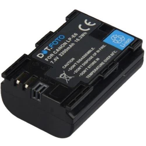 Dot.Foto LP-E6 Premium Hohe Kapazität 7.4v / 2200mAh Akku für Canon x 1 - LP-E6 2200mAh, x 1 - LP-E6