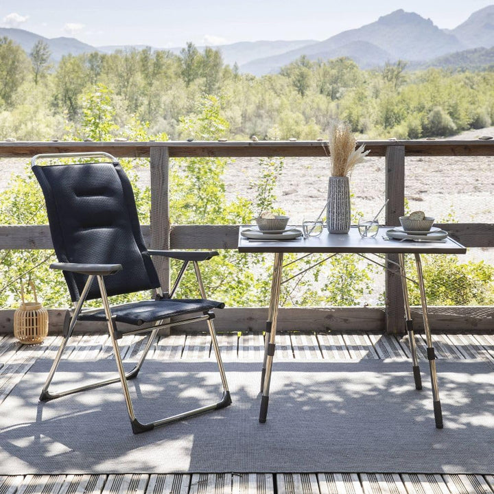 Lafuma Mobilier Klappbarer, höhenverstellbarer Gartentisch, Wetterfest, California, carbon (grau), 9