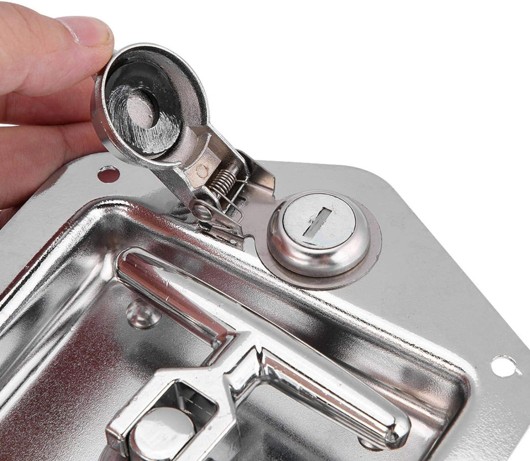 T-Form-Schloss, Edelstahl-Klapp-T-Form-Griffschloss Werkzeugkasten Schlüssel-Kit für LKW-Anhänger fü