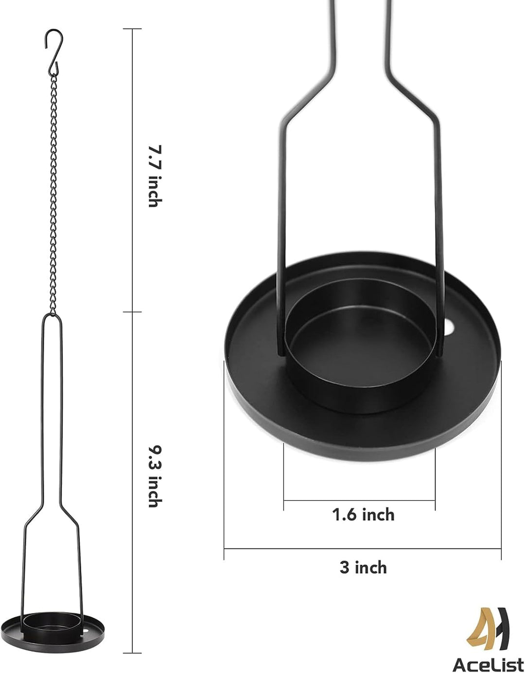 gzero Schmiedeeisen Leuchter, matt schwarz Finish dekorativer Kerzenhalter für Heimwerker Beleuchtun