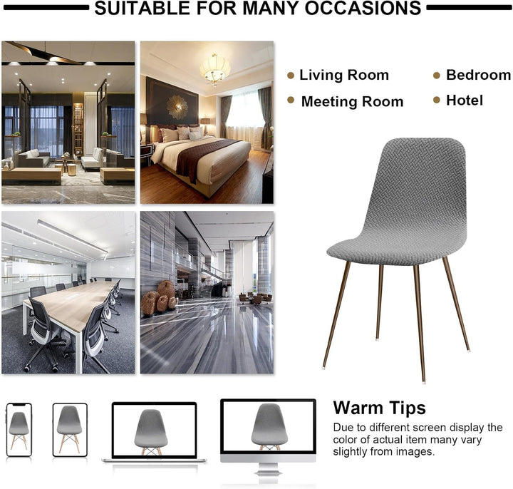 Lydevo Stuhlhussen 6er Esszimmer Strech Stuhlhussen für Esszimmerstühle Universal Waschbar Bezug Stu