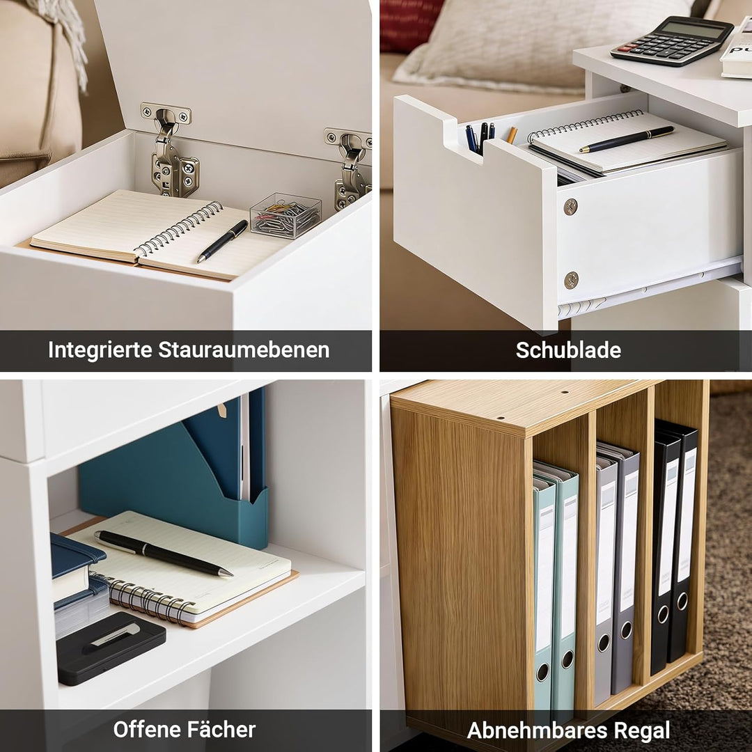 SoBuy Aktenschrank Aktenschrankwagen Druckertisch Druckerständer Rollcontainer mit 4 Rollen Lagersch