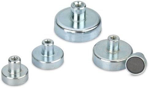 magnets4you - Ferrit Flachgreifer mit Gewindebuchse | Ø 125x28mm| Gewinde: M14 |Haftkraft: 132 kg |