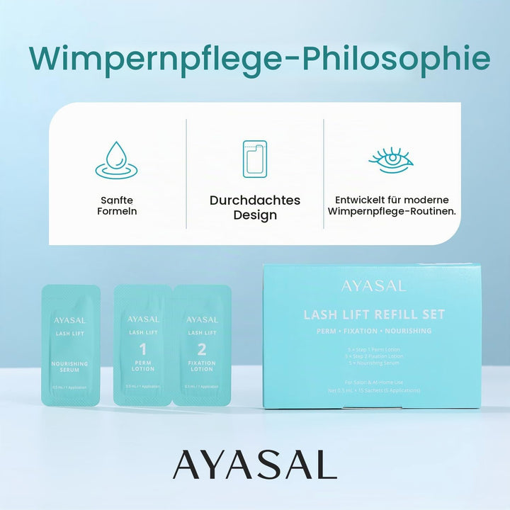AYASAL Lash Lift Kit Refills: Step 1+2 Refill Set, Korean Thio-Free Lash Perm - Professional Long La