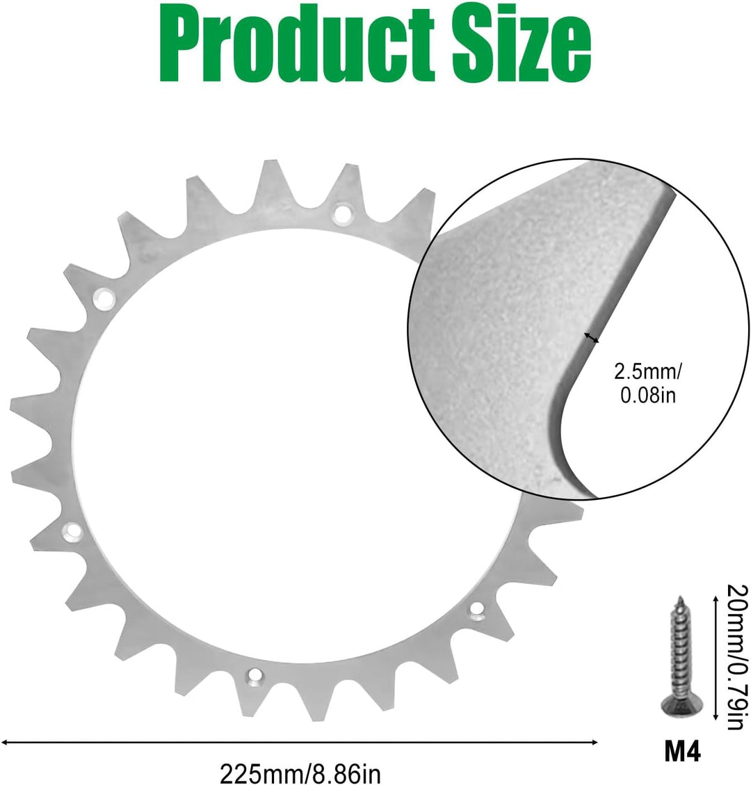 225mm Edelstahl Spikes für Worx Landroid L, Dicke Mähroboter Spikes mit 12 Edelstahlschrauben für La