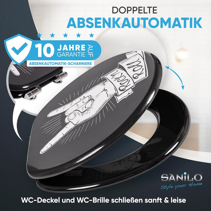 Sanilo WC Sitz mit Absenkautomatik, viele schöne Toilettendeckel zur Auswahl, hochwertige und stabil