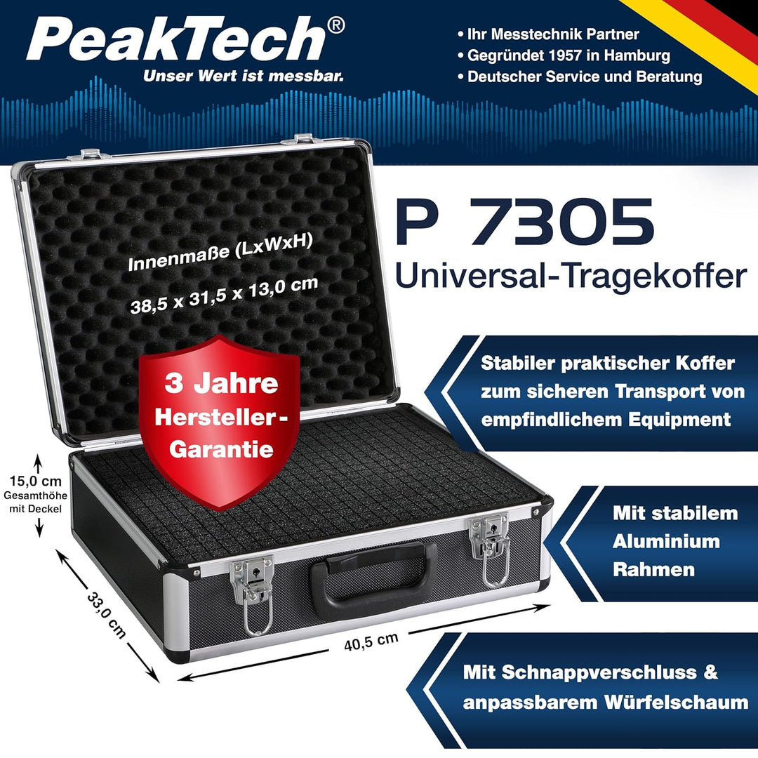 PeakTech P 7305 7305 – Universal Koffer für Messgeräte, Robuster Tragekoffer, Werkzeug Aufbewahrung,