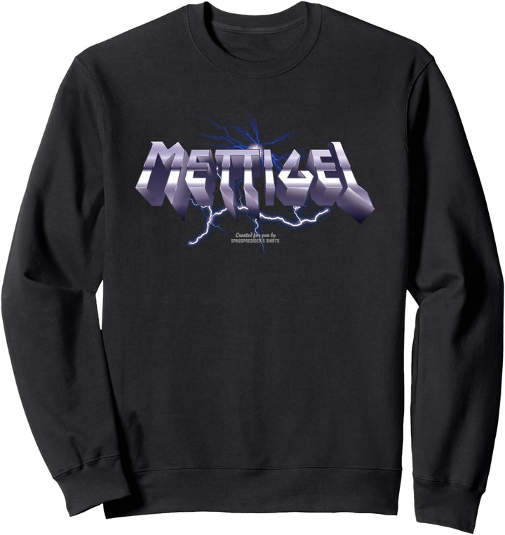 Mettigel Geek Motiv Heavy Metal Schriftzug Original Mettigel Sweatshirt