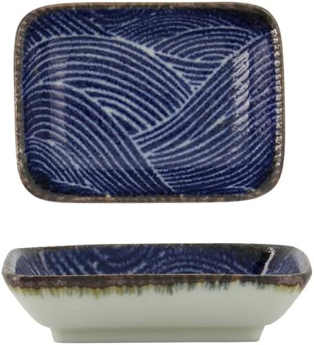 TOKYO design studio Seigaiha Sushi-Sets blau -weiss, 8-TLG., 2X Sushi-Platten, 2X Saucenschalen, 2xR