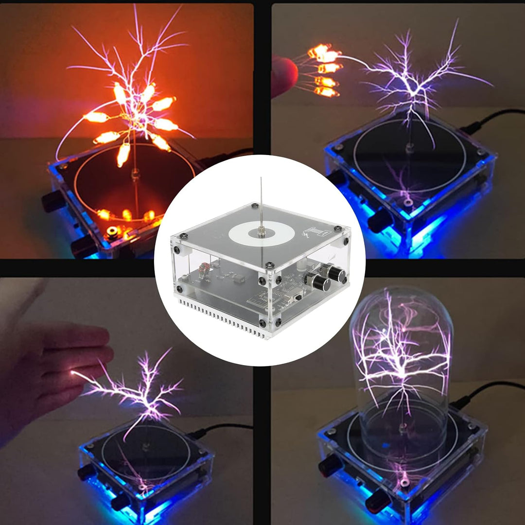 Annadue Musik Tesla Coil Arc Berührbare Drahtlose Übertragung Schwarzer Plasma-Lautsprecher mit Lich
