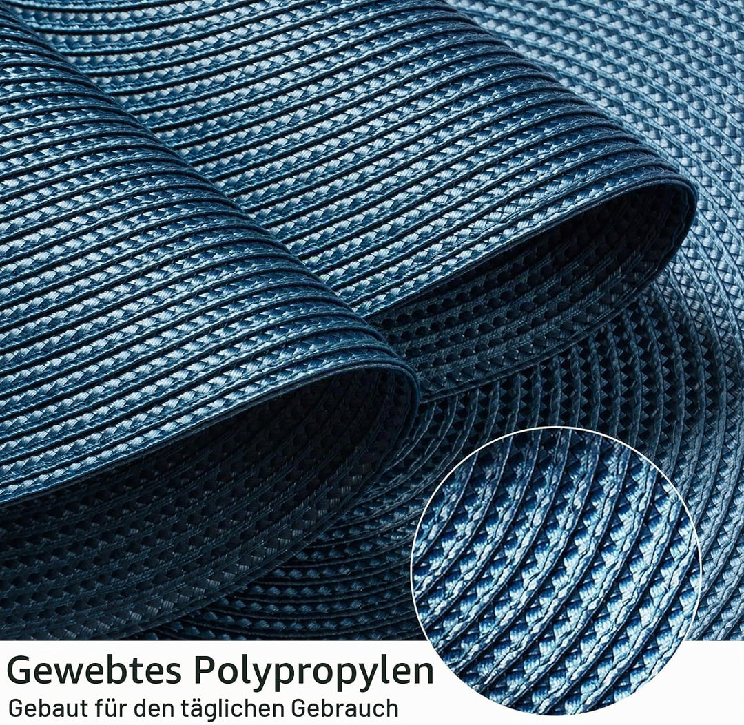 FunWheat Runde geflochtene Tischsets für Esstische, gewebt, waschbar, rutschfest, 38,1 cm, für den S