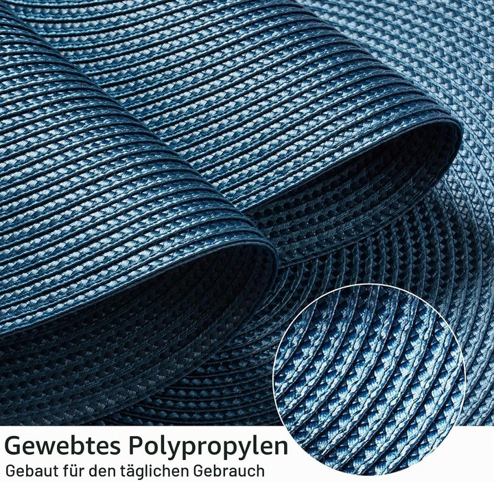 FunWheat Runde geflochtene Tischsets für Esstische, gewebt, waschbar, rutschfest, 38,1 cm, für den S