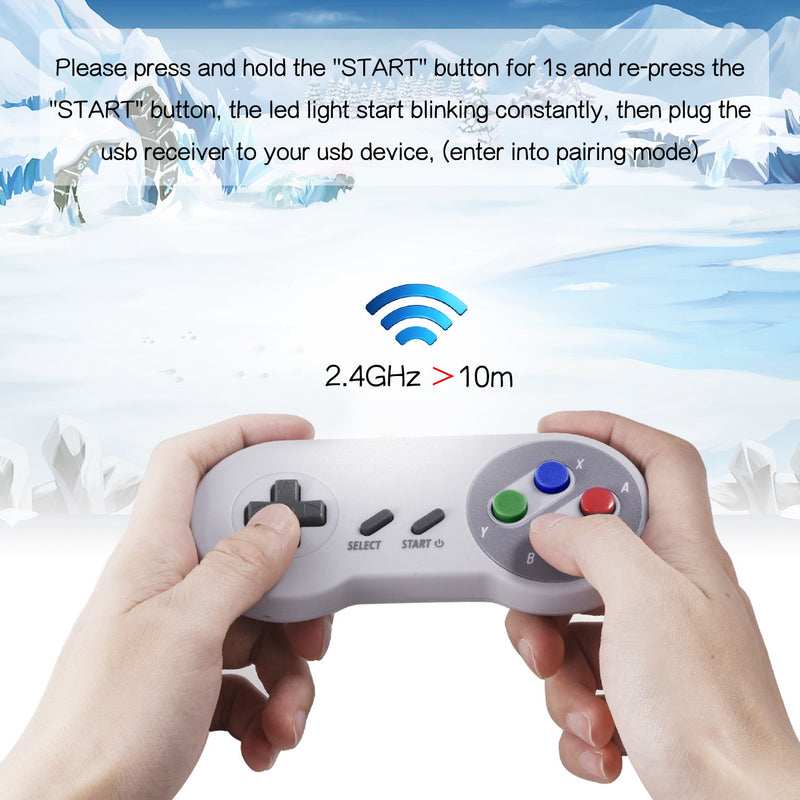 miadore 2.4G Wireless Controller Chargeable Classic SNES USB Gamepad Joystick mit USB-Empfänger/Lade