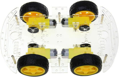 4WD Robot Smart Car Chassis Kits Auto mit Geschwindigkeits-Encoder für Arduino – Vier Reifen, Omni-W