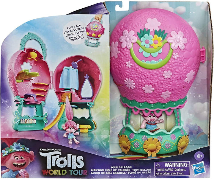DreamWorks Trolls World Tour Tour Ballon, Spielset mit Poppy Puppe, mit Aufbewahrung und Griff für u