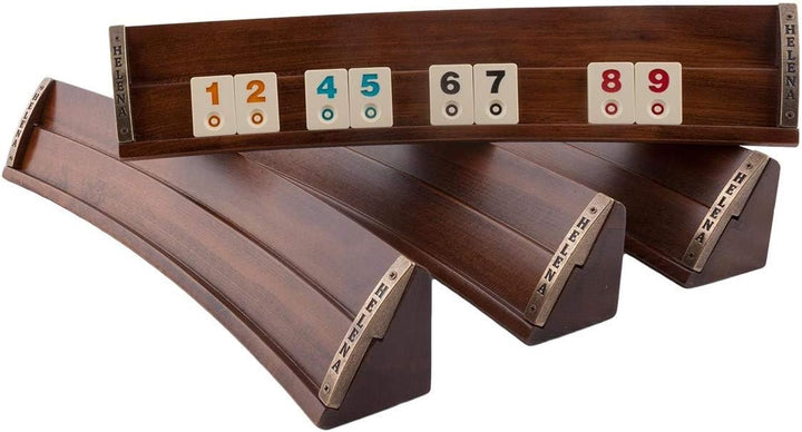 Helena Wood Art, Handgemachtes Oval Rummy Set aus Holz inklusive Tasche, 100% Holz, Deluxe Edition,