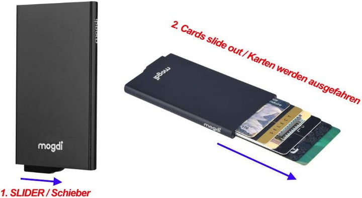 Premium Herren Portmonee RFID Schutz Kartenetui Business Geldbörse feinstes A++ Echtleder mogdi Nano