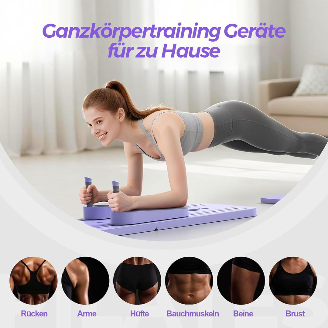 Pilates Board 2026 Upgraded, Multifunktionales Pilates Reformer Set für Zuhause, Faltbare Pilates Re
