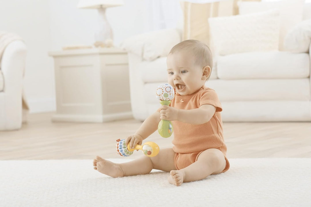 Fisher-Price Rumba-Rasseln - Set aus 2 Rasseln mit bunten Perlen und weichen Griffen, fördert die se