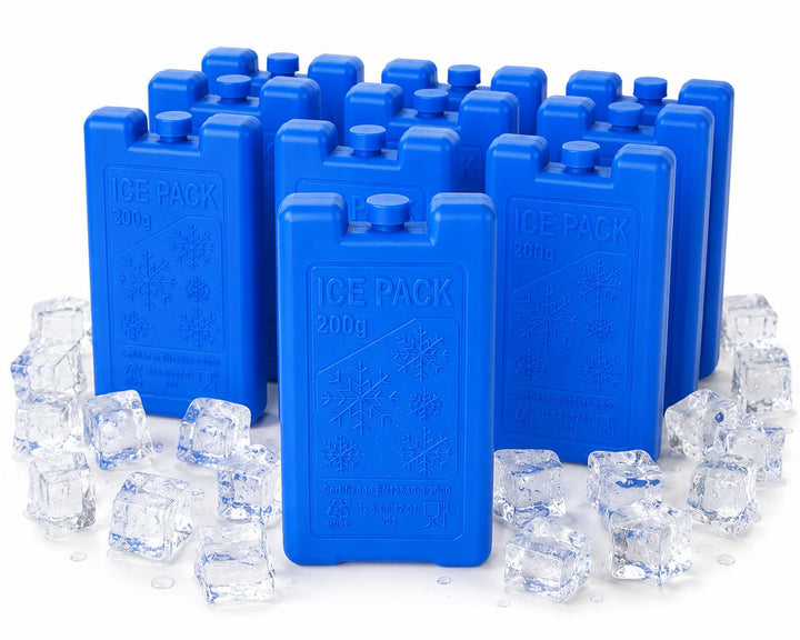 10x Kühlakkus 200 ml – Wiederverwendbare Kühlpacks für Kühlbox, Kühltasche & Lunchbox – Auslaufsiche