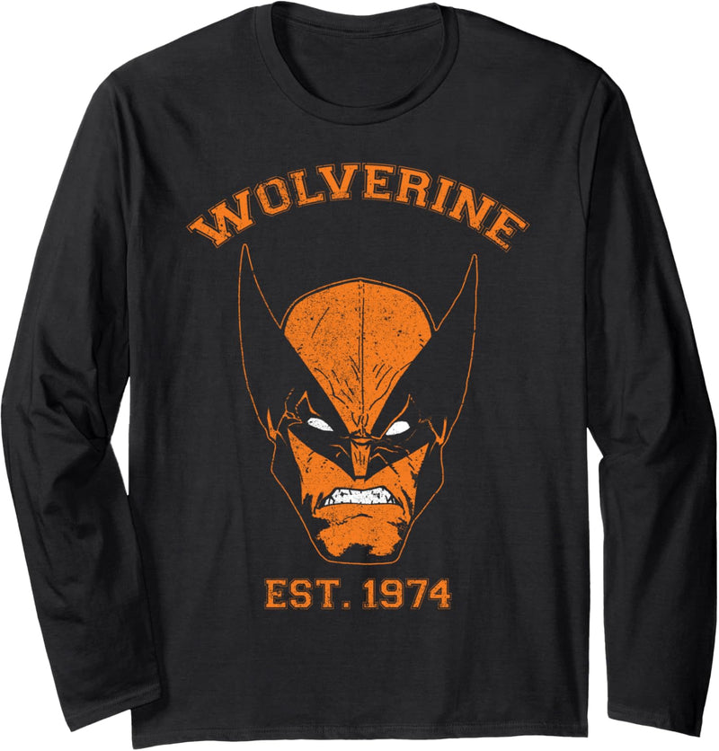 Marvel X-Men Wolverine Orange Collegiate Vintage Langarmshirt