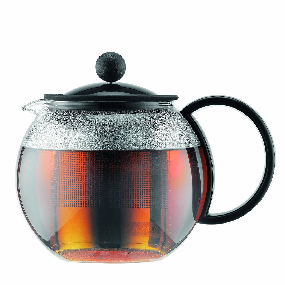 Bodum 1812-01 assam Teebereiter (French Press System, Permanent Edelstahlfilter), 0,5 liters schwarz