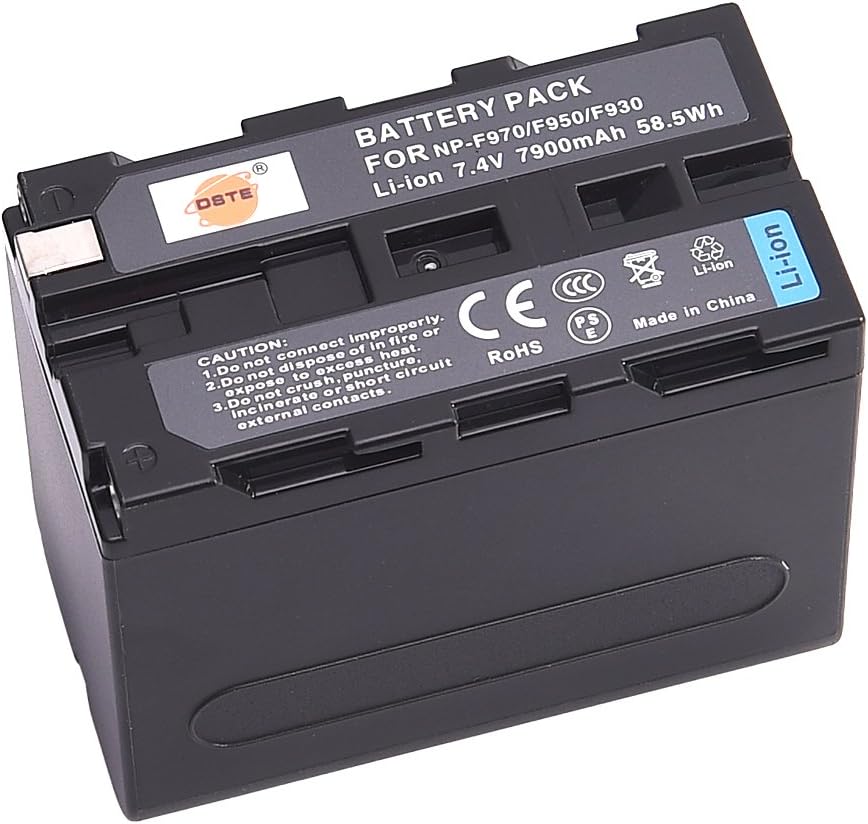DSTE®（2 Pack）Ersatz Batterie und DC01E Reise Ladegerät Compatible für Sony NP-F970 CCD-SC55 CCD-SC65