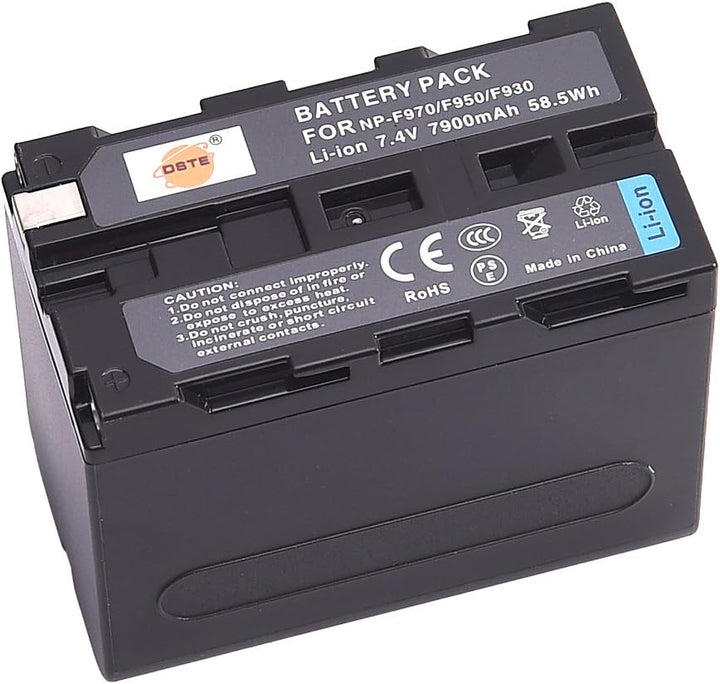 DSTE®（2 Pack）Ersatz Batterie und DC01E Reise Ladegerät Compatible für Sony NP-F970 CCD-SC55 CCD-SC65