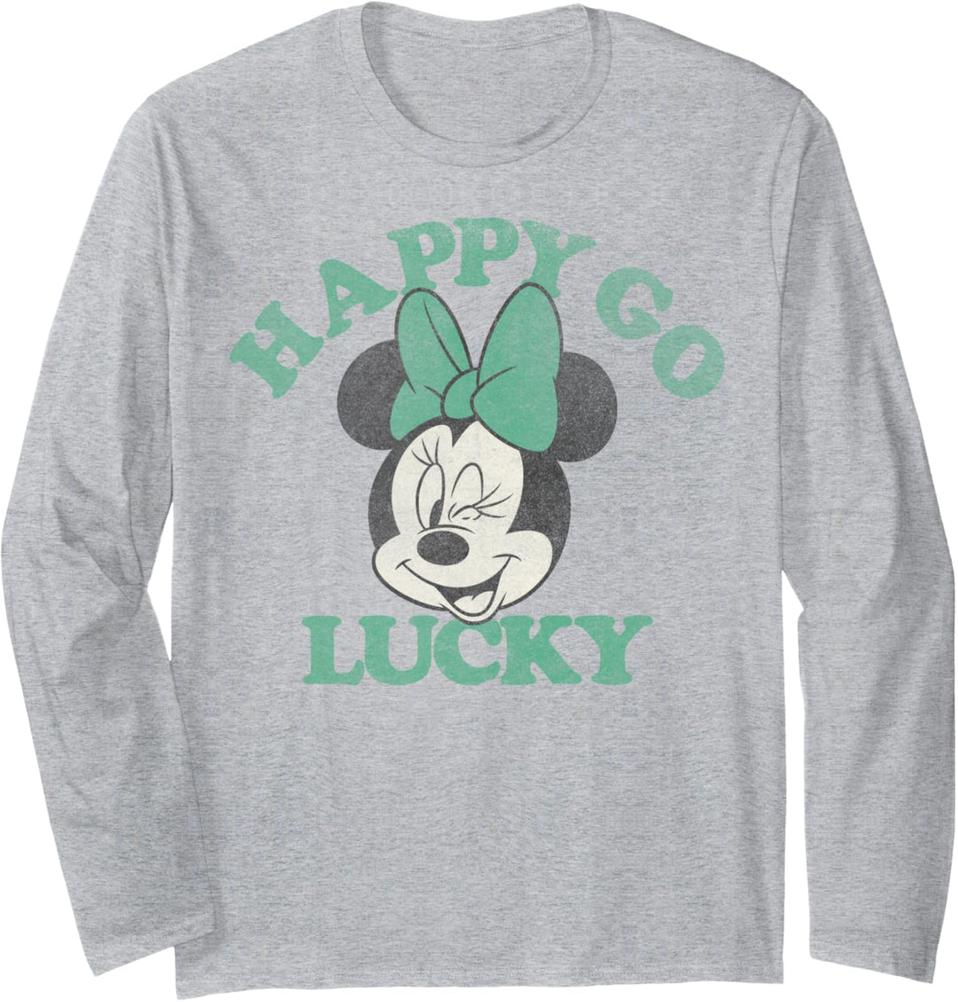 Disney Mickey And Friends Minnie Happy Go Lucky Big Face Langarmshirt