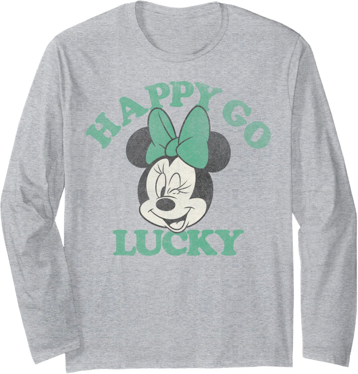 Disney Mickey And Friends Minnie Happy Go Lucky Big Face Langarmshirt