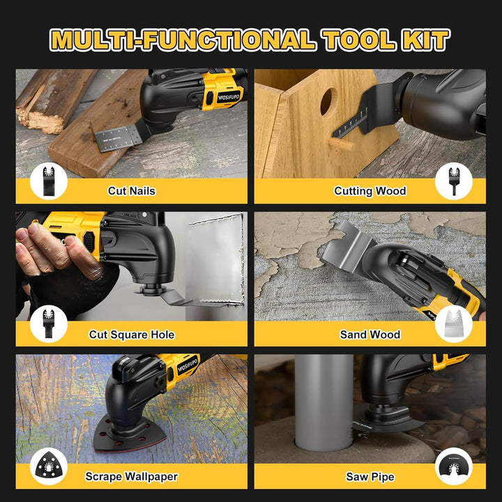 Multifunktionswerkzeug akku für Dewalt 20V Akku (ohne Akku), Oszillationswerkzeug Akku mit 30 Zubehö