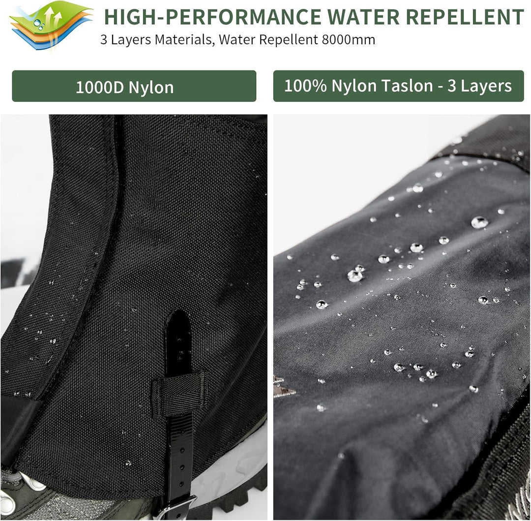 Unigear Outdoor Gamaschen, 1000D wasserdichte Gamaschen, Fabric Boot Gamaschen zum Wandern, Trekking