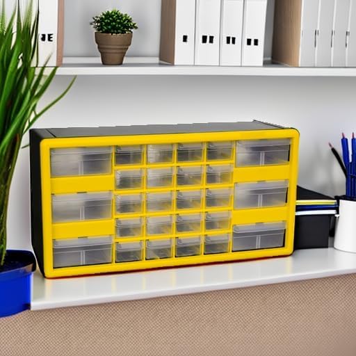Akro-Mils 10126 26-Drawer Plastic Drawer Storage Cabinet for Garage Organization, Lego Storage, Teac