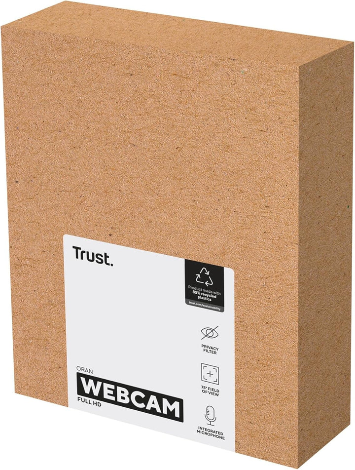 Trust Oran 1080p Webcam PC, Full HD USB Web Cam mit Blickschutzfilter, PC Kamera mit Mikrofon, Fixfo