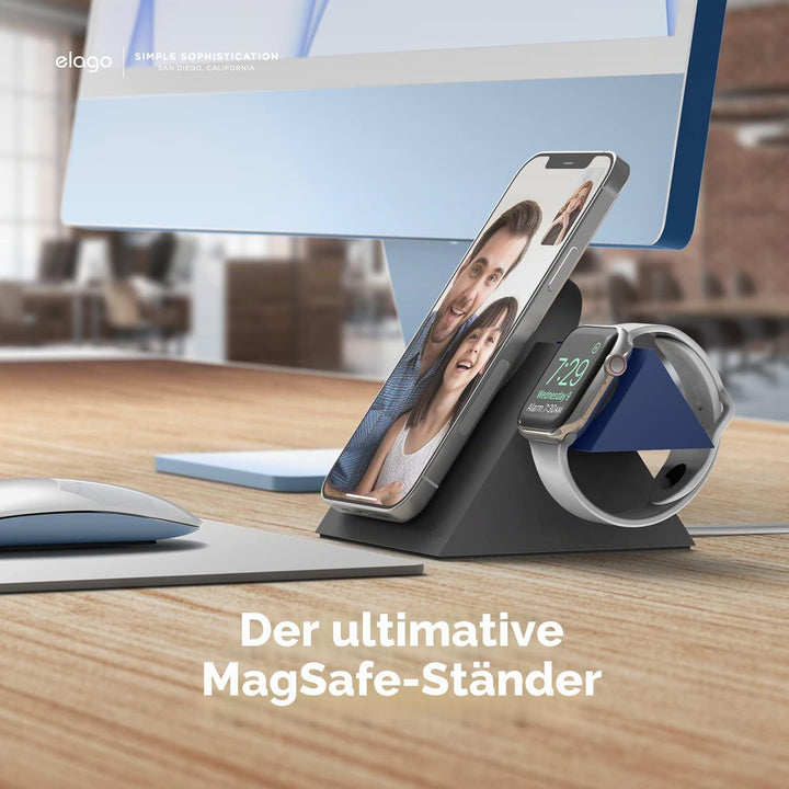 elago MS5 Duo Ladestation Kompatibel mit MagSafe Ladegerät,Kompatibel mit iPhone 15, 14, 13, 12 Seri