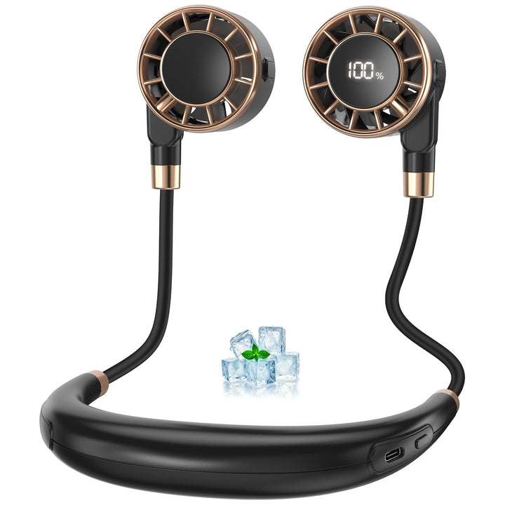 Nackenventilator, 4000mAh Tragbarer Halsventilator, 6 Stufen & 360° Luftstrom, 5-16 Stunden,Extrem L