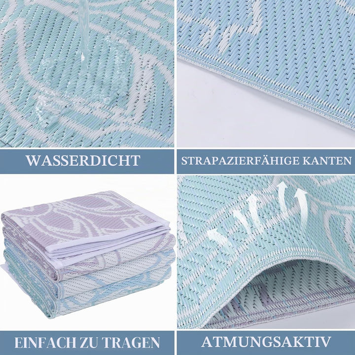 Wetterfest Wendbarer Outdoor Teppich (Bläulich-Violett, 180 x 270 cm) Bläulich-violett 180 x 270 cm,