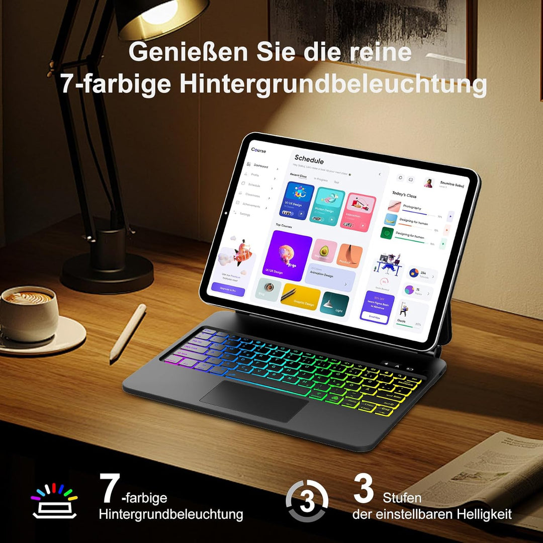 Magic Keyboard für iPad Air 11Zoll M4 2026 M3 2025 M2 2024, Air 5/4 Gen 10.9 Zoll, Multi Touch Track