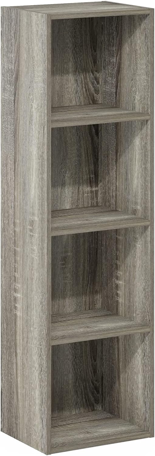 Furinno Pasir 4-Tier-Bücherregal mit offenem Regal, französischer Eiche Französische Eiche 23.7 x 30