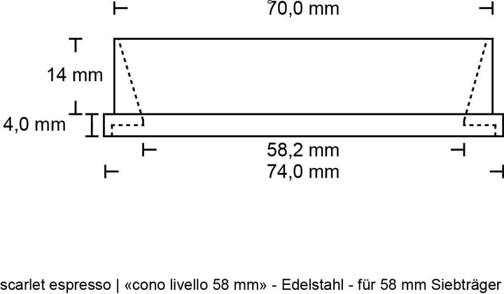 scarlet espresso | Präzisions-Trichter »Barista Cono Livello 58 mm« aus Edelstahl für Siebträger, Do