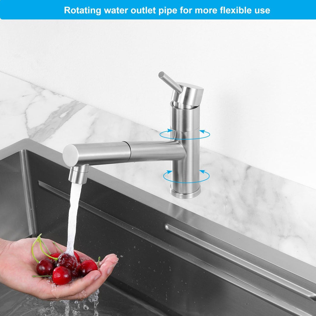 Küchenarmatur Ausziehbar mit 2 Strahlarten, Wasserhahn Küche 150° Drehbar, Einhandmischer Mischbatte