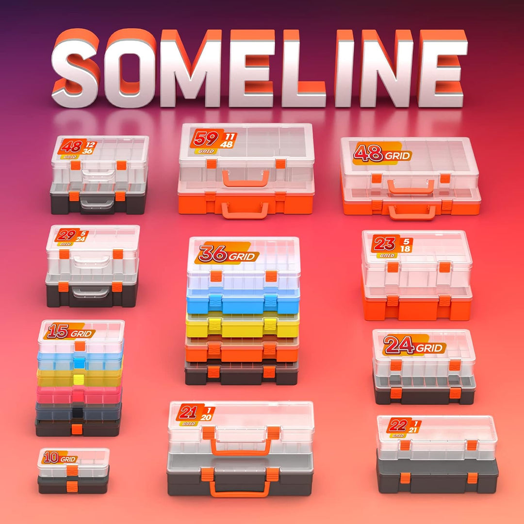 SOMELINE® Sortimentskasten mit 48 Fächern | Stabile Sortierbox für Schrauben, Kleinteile, Klein- und