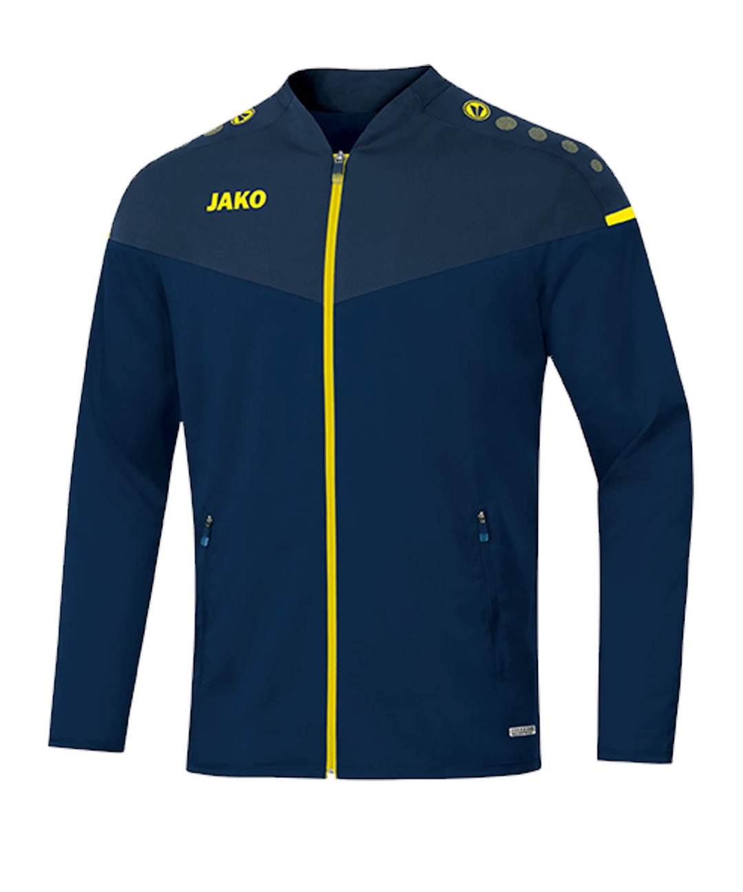 JAKO Champ 2.0 Präsentationsjacke Unisex S Marine/Darkblue/Neongelb, S Marine/Darkblue/Neongelb